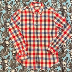 Merona Check Dress Shirt. Navy, Red, Black, White Medium Fit